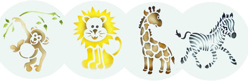 Designer Stencils Jungle Animals Cookie, Beige/Semi-Transparent, Fits 3" circle...