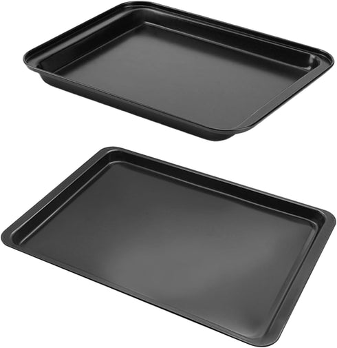 Toaster Oven Pan Set of 2, Nonstick Baking Sheets Pan with Rimmed Edge Baking Tray, Cookie Sheet for Baking Replacement Tray Non-Toxic & Easy Clea...