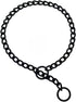 Matte Black Dog Choke Collar Slip P Chain,Heavy Chain Dog Metal Training Choke Collars, Adjustable Weather Proof Alloy Steel Necklace for Small Me...