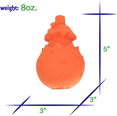 Fat Pear Indestructible Dog Chew Toy - Teething Peanut Butter Rubber Toy for Large, Medium, and Small Dogs - Interactive Puzzle Treat Dispensing T...