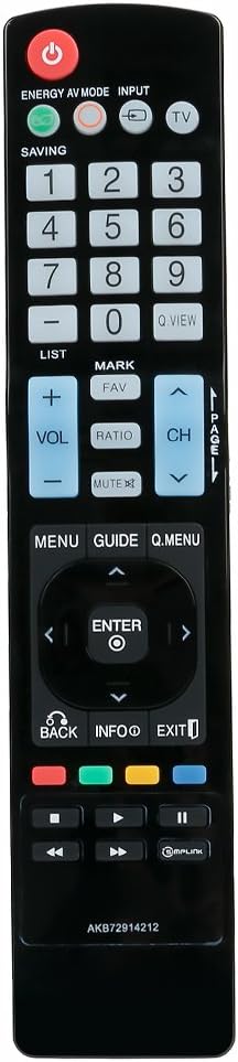 AKB72914212 Replace Remote Control fit for LG TV 55LX9500 32LE3300 32LE5300 42LE5300 26LD325 32LD325 32LD350 32LD350C 32LD420C 32LD325H 55LE5308-Z...