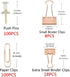 KIDMEN Rosegold kit,Set of Binder Clips,Paper Clips,Push Pins, total 226pcs...