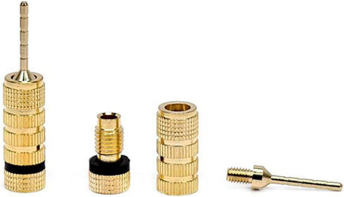 Monoprice 9438 Gold Plated Speaker Pin Plugs - 5 Pairs - Pin Screw Type, For Speaker Wire, Home Theater, Wall Plates And More...