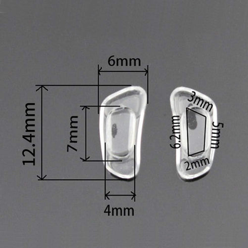 12.4mm Eyeglass Nose Pads D Shape 5 Pairs Pushin Push in Nose Pieces Anti-Slip Soft Silicone Glass Nose Pieces for Glasses Eyeglasses Sunglasses...