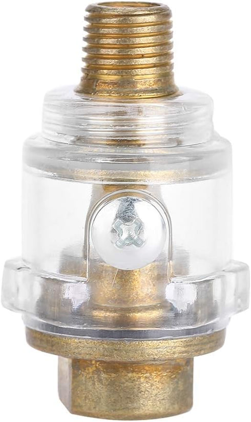 Oiler Lubricator, 1/4" BSP Mini In Line Air Tool Oil Lubricator, Oiler Compressor Pipe Automatic Lubrication for Pneumatic Tool Air Compressor Pip...