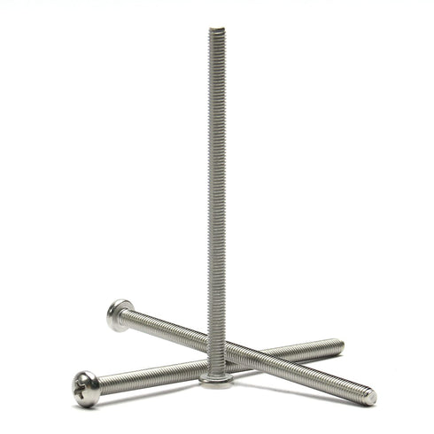 MroMax M5-0.8x90mm Pan Head Phillips Machine Screws 304 Stainless Steel Metric Cross Head Screws Bolts Fasteners Fully Threaded Silver Gray 10Pcs...