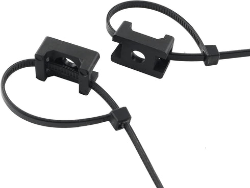 Saddle Type Mounts Base with 4.7inch Cable Ties and Tapping Screw ZZLZX 50 Sets 4.7 Inch Black Cable Zip Ties and Wire Cable Clips with Screw,Sadd...