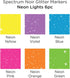 Spectrum Noir SN-Glitter Marker Lights-6pc Set, pkg of 6, Neon Lights...