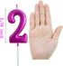 2nd Birthday Candle Two Years Purple Happy Birthday Number 2 Candles for Cake Topper Decoration for Party Kids Adults Numeral 20 23 12 26 29 21 27...
