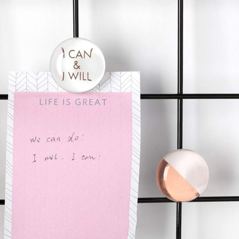 Rose Gold Fridge Magnets 6pcs Round Glass Refrigerator Magnet Sticker, Use at Home Kitchen School Office for Refrigerator Dry Erase Board and Whit...