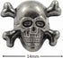 Bezelry 12 Pieces Skull with Cross Bones Gray Silver Color Metal Shank Buttons 14mm (9/16 inch)...