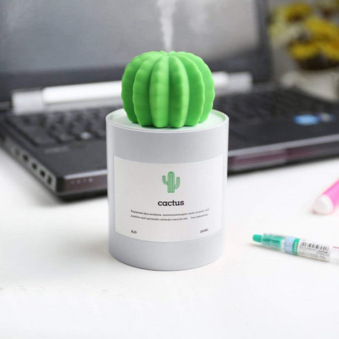 Mini Humidifier, 280ml USB Cool Mist Portable Cactus Air humidifier, Ultra-Quiet Operation for Bedroom Home Office Desk Yoga Car Travel(Grey)...