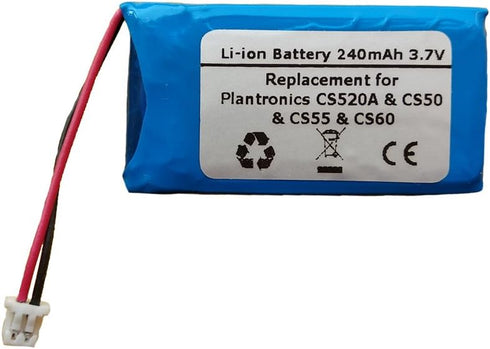3.7V 240mAh Battery For PLANTRONIC CS520A CS351 CS351N CS361N CS50 CS50-USB CS55 CS60 CS65 W720 Savi 720 WO350 Supraplus Wireless Savi Office WO30...