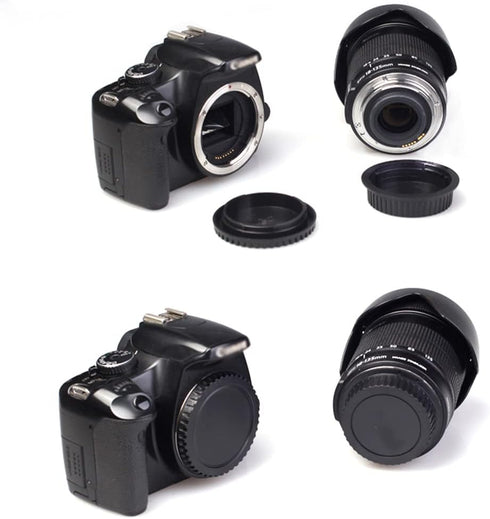 Front Body Cap & Rear Lens Cap Cover Compatible for Canon T8 T8i T7 T7I T6 T6i SL3, 90D 80D 77D 70D 7D 6D Mark II/I, 5D Mark IV/III/II kit EF/EF-S...