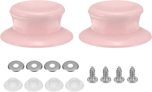 uxcell 2pcs Pot Pan Lids Replacement Knob, Plastic Pan Cover Holding Handles Fits Skillets and Kitchen Cookware Covers, Pink...