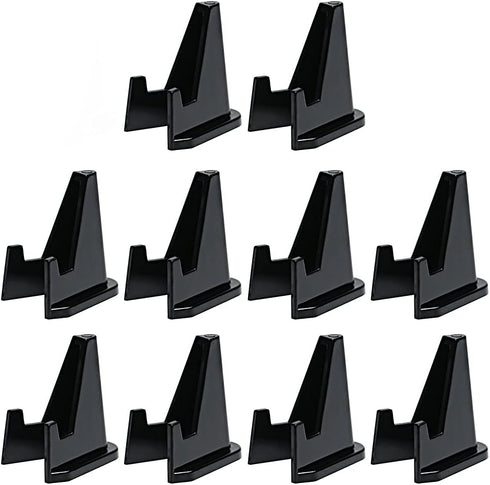 10 Pieces Acrylic Easel Plate Stands Easel Display Stands Mini Coin Display Holder Coin Medals Display Holders Badge Show Stand Exhibit Mount(Blac...