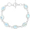 Oval Shape Natural Gemstones Statement Bracelet for Women - 925 Silver Plated Handmade Birthstone Bohemian Vintage Style Women's Jewelry Gifts for...