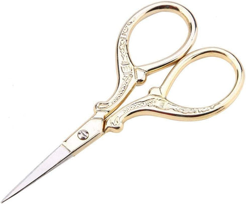 Crossstitch Scissors, Premium Tailor Scissors Fabric Scissors DIY Antique Sewing Shears Dresser Embroidery Tool Small Scissor(Gold)...