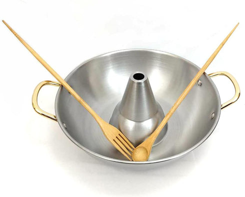 JapanBargain 3789, Bamboo Cooking Chopsticks with Spoon and Fork 3-in-1 Taste and Cook Cooking Utensil for Deep Frying Shabu Hot Pot Noodles, 13 i...