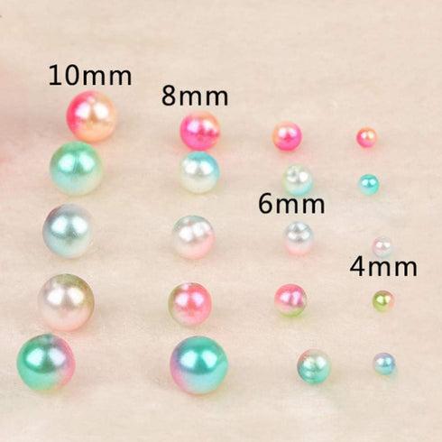 ABS Colorful Acrylic Round Beads Imitation Faux Pearls String NO Hole 4-10MM Mixed Color for Craft DIY Jewelry Making (6MM Mix Color(About 900pcs)...