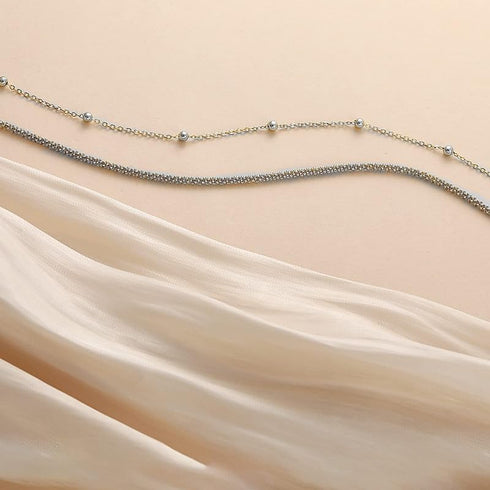 Silver Anklet Bracelets for Women Gold Layered Glitter Waterproof Anklet Set Waterproof Cuban Link Anklets Set Simple Chain Anklets Set Gifts for ...