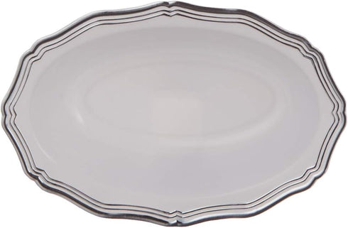 DecorLine Elegant Aristocrat Collection White/Silver Dessert Bowls (Pack of 10) - Unmatched Quality - Perfect for Dinner Parties & Special Occasio...