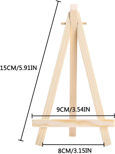 10pcs Wooden Artist Easel Triangle Cards Stand Display Wedding 6 inch Artist Tripod Tabletop Holder Stand - Painting Party, Kids Crafts, Oil Acryl...