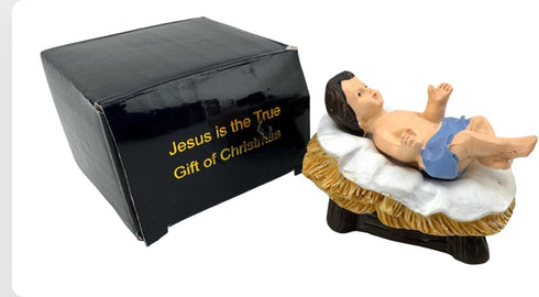 Westmon Works Baby Jesus Figurine with Manger Small Nativity Statue in a Box, 2 Inch...