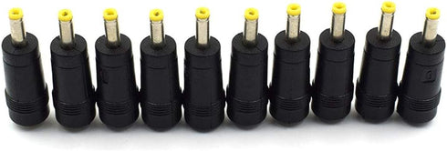 10Pcs Yellow Tip 4.0x1.7 mm Male Plug to 5.5x2.5mm Female Jack DC Power Connector Black...