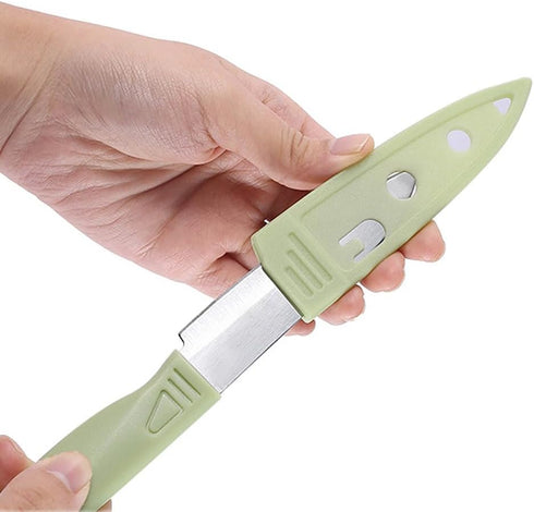 Mini Travel Cutting Board Set, 4 Pcs Portable Mini Camping Plastic Cutting Board & Knife, Fruits & Vegetable Peeler Scissors(Green)...