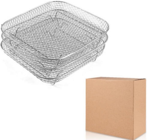 8 inch Air Fryer Accessories? Square Air Fryer Rack, Air Fryer Three Stackable Racks for Gowise Phillips USA Cozyna Ninjia Airfryer,Air Fryer Rack...