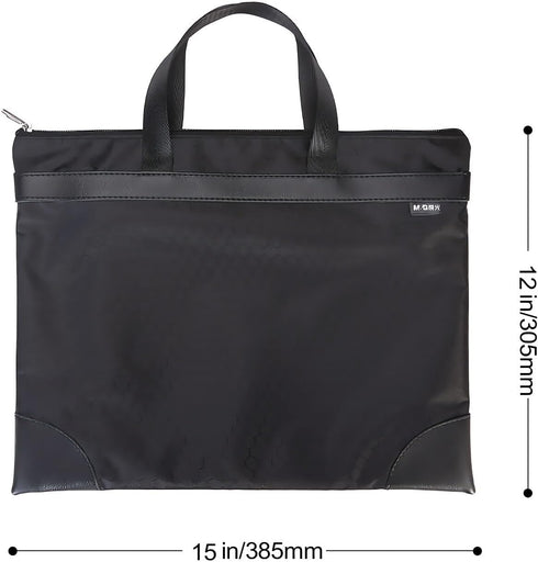 M&G Zipper Pouch with Handle 12x15 in Large Pocket File Bag, A4 Foldable Document Storage Bag for Office Carrying Paper Files Books Filing Folder ...