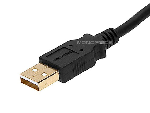 Monoprice USB 2.0 Type-A Male to Type-A Female Extension Cable - Gold Plated, 28/24AWG, 3 Feet, Black...