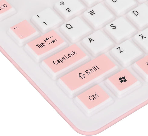 Foldable Silicone Keyboard, 106 Keys USB Wired Waterproof Rollup Keyboard Portable Silent Ergonomic Keyboard for PC Notebook Laptop()...