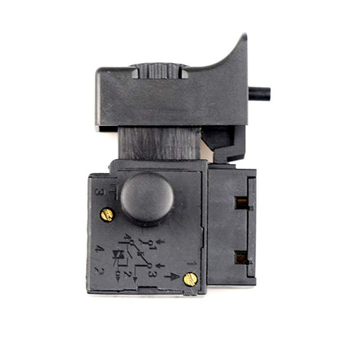 Speed Regulating Switch FA2-61BEK Lock on Power Tool Electric Drill Speed Control Trigger Button Switch, black, Product size: height 55.6mm...