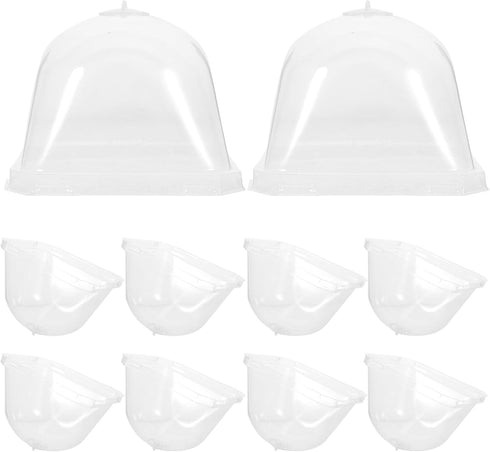 DOITOOL 10pcs Flower Pot Seedling Cover Mini Greenhouse Cover Plant Protect Cover Gardening Tool Plant Cover Cloche Plastic Cover Plant Nursery Ho...