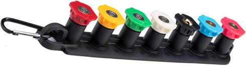 Maxmoral Pressure Washer Nozzle Holder Can Hold 7 Nozzle Tips with 1/4 Inch Quick Connect Plug, Black...