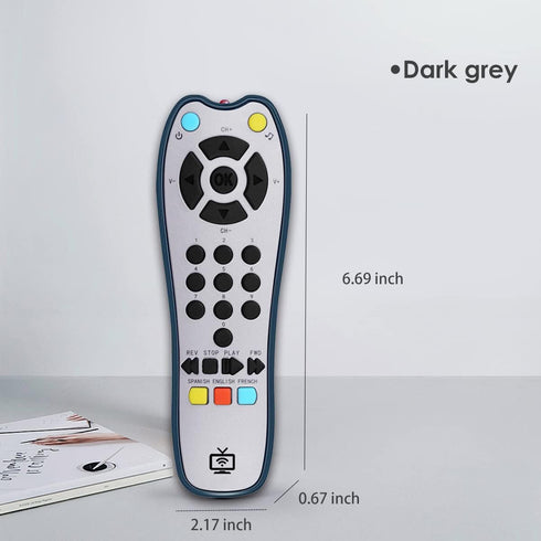 Baby Realistic TV Remote Control Toy with Light and Sound, Upgrade Adjustable Volume, Early Educational Musical Toys with 3 Language English,Frenc...