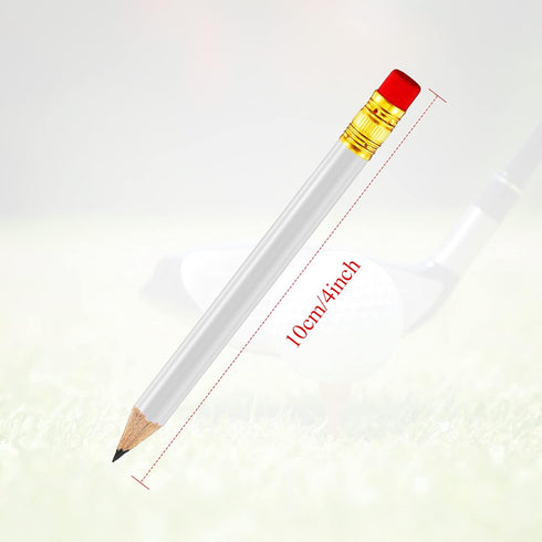 Outus White Golf Pocket Pencils with Eraser, 72 Pieces, Hexagon Shaped, Multi-Functional, Non-Toxic, Smooth Brush Strokes, Suitable for Parties, C...