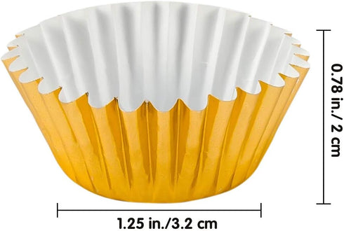 1000 PCS Cupcake Liners 1.25 inches Mini Foil Baking Cups Wrapper Muffin Cases Gold and Silver Tulip Paper Cups for Baby Shower, Birthday Party, W...