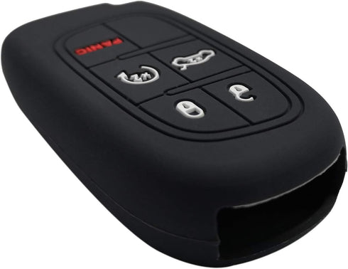 Coolbestda 2Pcs Rubber Key Fob Cover Remote Keyless Entry Holder Jacket Wallet Accessories for Dodge Journey Durango Challenger Charger Jeep Grand...