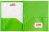 JAM PAPER Plastic 2 Pocket School POP Folders with Metal Prongs Fastener Clasps - Lime Green - 3/Pack...