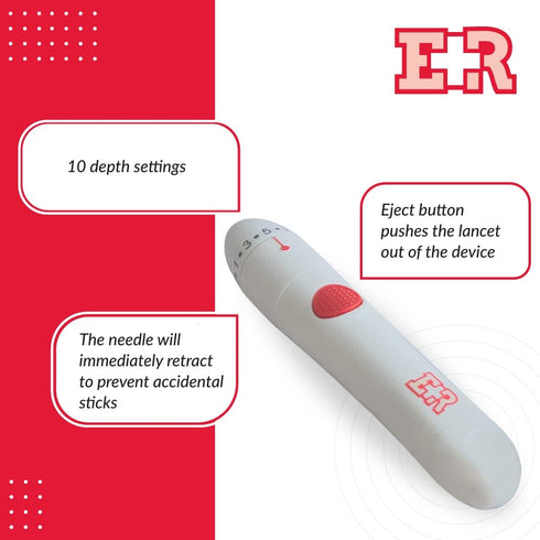 Ever Ready First Aid Lancing Device with 100 30 Gauge Twist Lancets for Blood Sugar Testing...