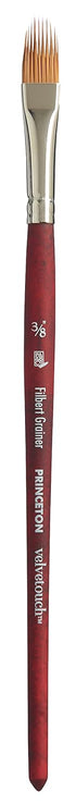 PRINCETON ARTIST BRUSH CO. Princeton Velvetouch Artiste, Mixed-Media Brush for Acrylic, Watercolor & Oil, Series 3950 Filbert Grainer Luxury Synth...