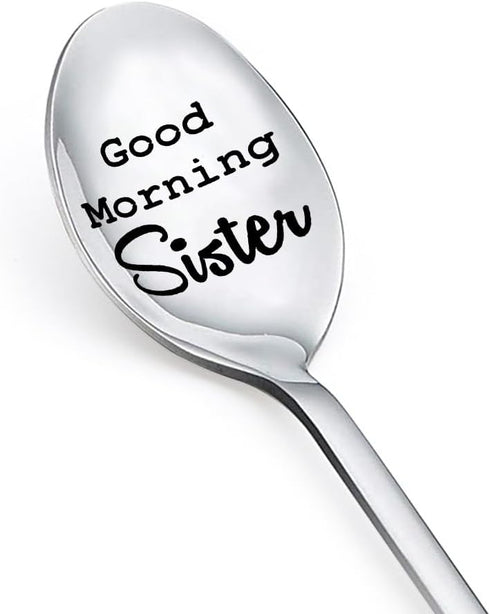 Big Lil Sister Christmas Gifts from Brothers Sisters Gift for Teen Girls Good Morning Sister Engraved Spoon for Stepsister Sister in law Birthday ...