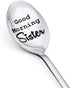 Big Lil Sister Christmas Gifts from Brothers Sisters Gift for Teen Girls Good Morning Sister Engraved Spoon for Stepsister Sister in law Birthday ...