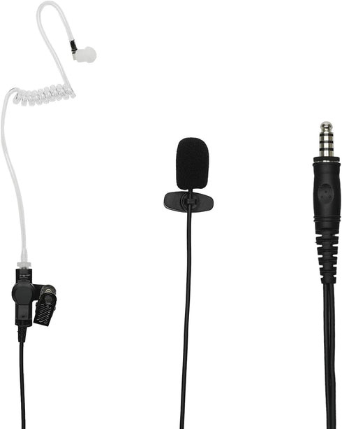 Acoustic Tube Earpiece with Boom Mic Walkie Talkie Headset for U94 Tactical PTT Adapter...