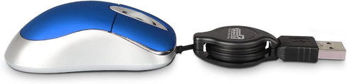 EEEKit 2 Pack Mini Retractable Cable USB Optical Mouse, Blue, Unisex...