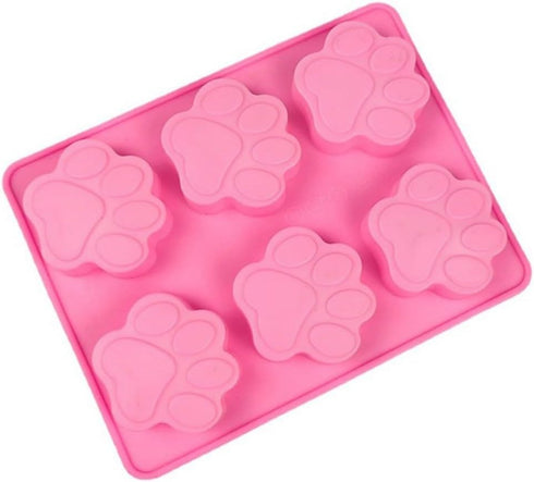 2 PCS Silicone Molds Puppy Dog Paw,6 Cavity Puppy Cat Mould for for Homemade Treats and Cat Animal Paw Ice Candy Chocolate Baking Mold...