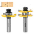 1/2 Inch Shank Tongue and Groove Set of 2 Pieces Router Bit 3 Teeth Adjustable T Shape Wood Milling Cutter?Tongue and Groove groove joints Router ...